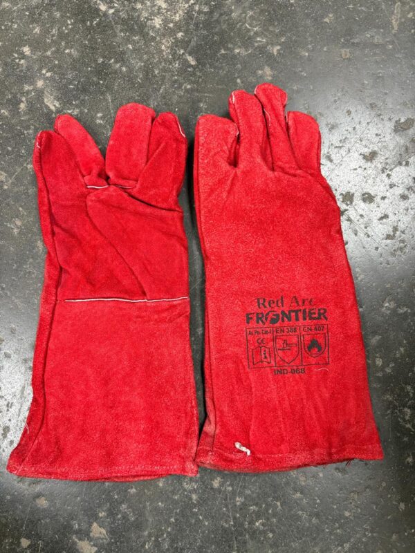 Frontier red leather gloves for heat protection