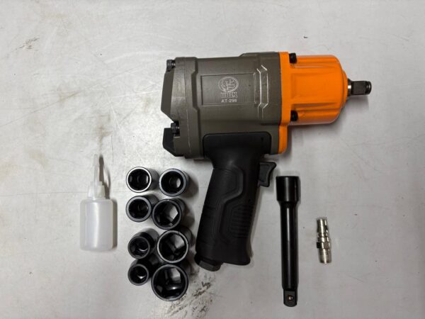 Hulk impact wrinch (950NM torque) with 8 piece of sockets and 1 piece of 5inch extention and 1 piece (1/4) of adopter