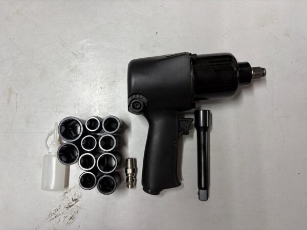 Hulk impact wrench (750NM) of torque 1/4 size comes with(10 piece of sockets) (1 piece of 5” extention) (1 piece of adopter )