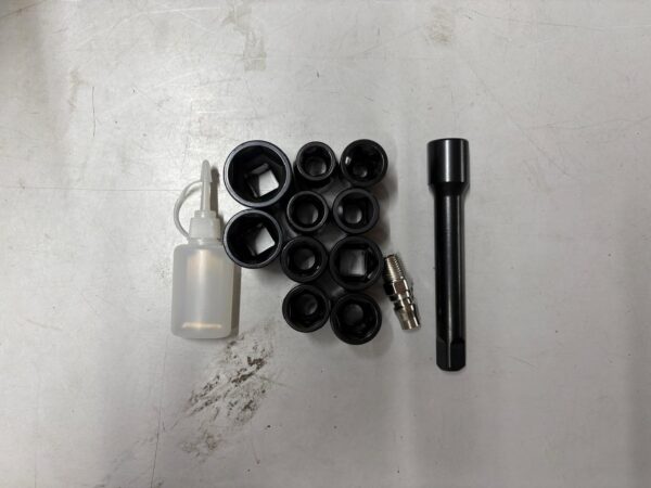 Hulk impact wrench (750NM) of torque 1/4 size comes with(10 piece of sockets) (1 piece of 5” extention) (1 piece of adopter )